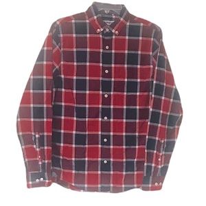 Express Soft Slim Plaid Boyfriend Shirt Sz Sm